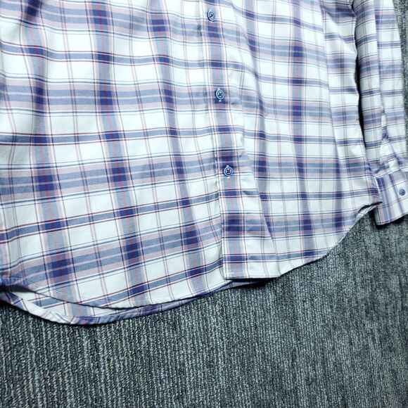 Twillory Mens XL Blue Plaid Untuckable Button Up Long Sleeve Shirt Tailored - Picture 8 of 16